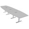 Skutchi Designs 16 Person Conference Table With Power Unit | 16' Boat Table | Harmony Series HAR-BOT-48X192-T-U779-ESIL - alternate 1