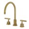 Kingston Brass Widespread Bathroom Faucet with Knurled Handle and Brass Pop-Up, Brushed Brass KS8927KNL - alternate 1
