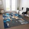 Homeroots 5' X 8' Charcoal Copper And Teal Blue Abstract Washable Indoor Outdoor Area Rug 599545 - alternate 7