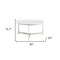 Homeroots 30" White and Silver Genuine Marble and Aluminum Round Cross Legs Coffee Table 565084 - alternate 8