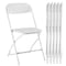 Homeroots Set of Six White Metal Outdoor Folding Stacking Dining Chairs, 6PK 639954 - alternate 1
