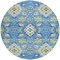 Homeroots 8' Blue Green And Orange Round Oriental Washable Indoor Outdoor Area Rug 597676 - alternate 8