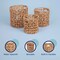 Happimess Lasuna Coastal Bohemian Water Hyacinth Handwoven Checker Weave Nesting Baskets w/Handles, Natural,  BSK2033A-3SET - alternate 5