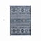 Homeroots 3' X 5' Blue Gray And Charcoal Tribal Washable Indoor Outdoor Area Rug 615398 - alternate 8