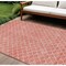 Homeroots 9' X 12' Salmon And Ivory Geometric Washable Indoor Outdoor Area Rug 596205 - alternate 1