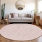 Homeroots 8' Pink And Ivory Round Damask Washable Indoor Outdoor Area Rug 595183 - alternate 4