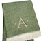 Homeroots 55" X 70" Moss Green White Herringbone Cotton Blend A Initial Throw Blanket with Tassels Embroidery 680592 - alternate 3