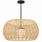Homeroots Natural And Black Rattan And Metal LED Dimmable Outdoor Hanging Pendent Light 683476 - alternate 1