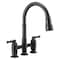 Delta Broderick Two Handle Pull-Down Bridge Kitchen Faucet 2390L-BL-DST - alternate 2