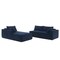 Homeroots 72" Dark Blue Fabric Modular Sleeper Sofa 568306 - alternate 15