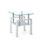 Homeroots 20" Clear and White Glass and Metal Square End Table With Shelf 635680 - alternate 1