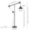 Homeroots 70" Steel Reading Floor Lamp With Silver Cone Shade 523359 - alternate 7