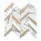 Apollo Tile 12x12 Polished Calacatta Gray with Gold Marble, Brass Mosaic Chevron Wall Tile 5 sq ft/case, 5PK APLTSC88CV11A - alternate 1