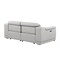 Homeroots 76in Light Gray and Silver Italian Leather Power Reclining Loveseat 720518 - alternate 8