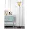 Jonathan Y White Tiffany-Style 70" Torchiere LED Floor Lamp, Bronze JYL8007A - alternate 5