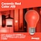 Bulbrite 25W Equivalent Ceramic Red Color A19 Weatherproof Outdoor E26 Medium Base FloodLED Light Bulb, 10PK 862312 - alternate 5
