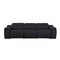 Homeroots 107" Black Italian Leather Reclining Metal USB Sofa 720285 - alternate 1