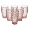 Martha Stewart 6 Piece Hobnail Handmade Glass Tumbler Set in Pink 120574.01 - alternate 1