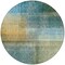 Homeroots 8' Blue Gold And Green Round Abstract Washable Indoor Outdoor Area Rug 603631 - alternate 8