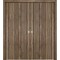 Sartodoors Sliding Closet Double Bi-fold Doors, Planum 0017 Walnut and Aluminum Strips, Sturdy Tracks Moldings PLANUM0017DBF-WLN-72 x 84 (4* 18x84) - alternate 1