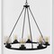 Jonathan Y Coronet 33.5" 8-Light Iron/Seeded Glass Rustic Farmhouse Round LED Chandelier, Oil Rubbed Bronze JYL7554A - alternate 9