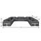 Homeroots Dark Gray Italian Leather Power Reclining U Shaped Twelve Piece Sectional With Console 634658 - alternate 14