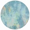 Homeroots 8' Teal Blue Peach And Ivory Round Abstract Washable Indoor Outdoor Area Rug 615886 - alternate 7