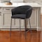 Homeroots 26" Black and Bronze Shearling and Steel Counter Height Bar Chair 555755 - alternate 8