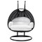 Leisuremod Mendoza Charcoal Wicker Hanging 2 person Egg Swing Chair with White Cushions MSCCH-53W - alternate 10