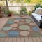 Homeroots 10' X 14' Chocolate Fern Green And Teal Blue Geometric Washable Indoor Outdoor Area Rug 630572 - alternate 6