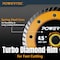 Powertec 4-1/2in Turbo Diamond Saw Blade for Angle Grinder, for Cutting Concrete, Granite - 2PK 14005-P2 - alternate 7