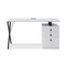 Homeroots 55" White and Black Wood and Metal Writing Desk With Three Drawers 543794 - alternate 8