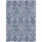 Homeroots 9' X 12' Navy Blue And Sky Blue Damask Washable Indoor Outdoor Area Rug 588146 - alternate 5
