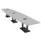 Skutchi Designs Hexagon Conference Table With Power, 48 in W, 216 in L, Grey HAR-HEX.IR-48X216-DOU.BK-U779-EBLK - alternate 1