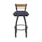 Holland Bar Stool Co Revelle 25in Swivel Counter Stool with Pewter Finish, Medium Back and Graph Anchor Seat 881 - alternate 7