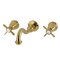 Kingston Brass Double-Handle Wall Mount Bathroom Faucet, Brushed Brass KS3127BEX - alternate 1
