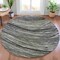 Homeroots 8' Taupe Charcoal And Ivory Round Abstract Washable Indoor Outdoor Area Rug 631259 - alternate 6