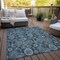 Homeroots 3' X 5' Teal Blue And Sky Blue Damask Washable Indoor Outdoor Area Rug 588196 - alternate 9
