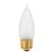 Satco 25W CA10 Incandescent, Frost, 1500 Avg. Hrs, 200 Lu, Medium base, 120V, 2-Card S3767 - alternate 1
