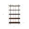 Homeroots 75" Black And Brown Metal and Wood Five Tier Bookcase 517716 - alternate 5