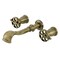 Kingston Brass Two-Handle Wall Mount Tub Faucet, Antique Brass KS5023RX - alternate 1