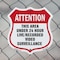 Signmission 24 Hour Surveillance Shield Sign Attenti, 18 Inch X 18 Inch, Plastic Sign SHI-P-18-352 - alternate 6