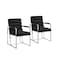 Homeroots Set of Two Tufted Black And Silver Metallic Upholstered Velvet Dining Arm Chairs 545054 - alternate 9