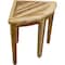 Homeroots 23" Natural Teak Corner Shower Bench 376731 - alternate 5