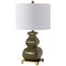 Jonathan Y Vienna 25.5 in. Transitional Ceramic and Metal Gourd LED Table Lamp, Olive Green/Brass Gold JYL3049C - alternate 10
