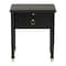 Baxton Studio Tamra Black Wood Nightstand with Pullout Shelf - Modern Bedside Table with Metallic Accents 264-14387-ZORO - alternate 10