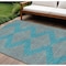 Homeroots 9' X 12' Teal Blue And Pink Geometric Washable Indoor Outdoor Area Rug 598792 - alternate 1