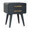 Homeroots 22" Midnight Solid Wood Two Drawer Nightstand 651603 - alternate 8