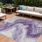 Homeroots 9' X 12' Purple And Silver Abstract Washable Indoor Outdoor Area Rug 618344 - alternate 1