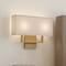 Vaxcel Glenview 2L Satin Brass Gold Wall Sconce, White Fabric Shade, ADA Vanity W0552 - alternate 4